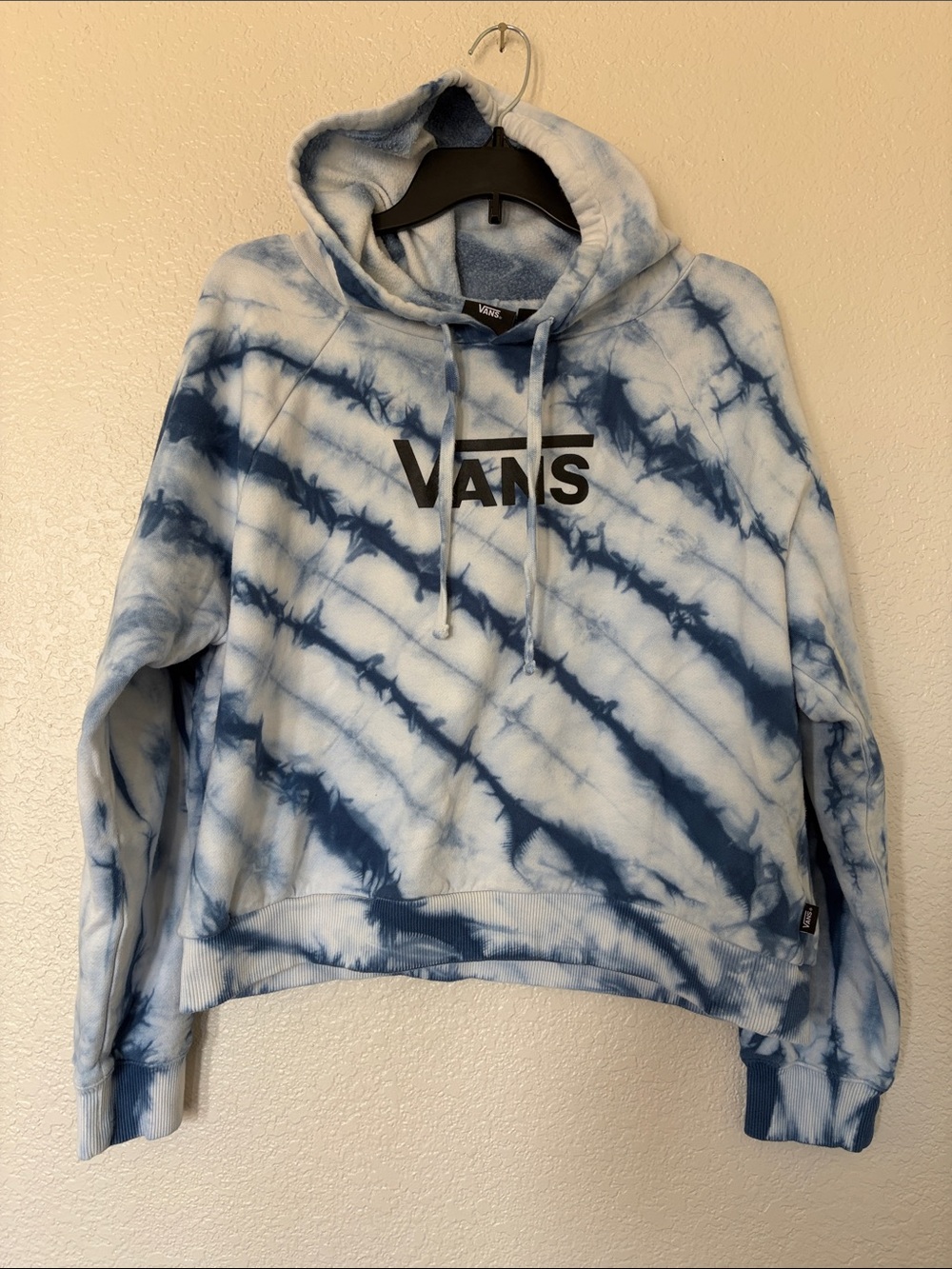 Vans White and Blue Tie-Dye Pullover Hoodie